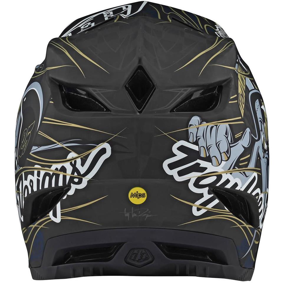 Troy Lee D4 Carbone Casque de course - Blue Oey Rield en édition limitée