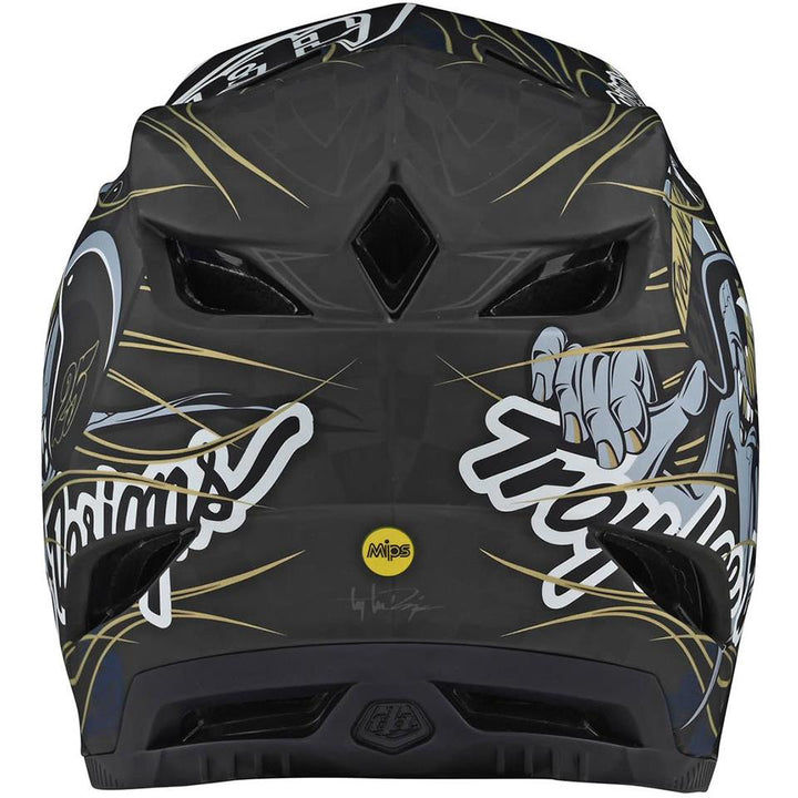 Troy Lee D4 Carbone Casque de course - Blue Oey Rield en édition limitée
