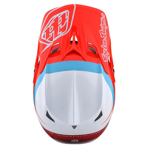 Casque de course à fibres Troy Lee D3 - Inclinaison rouge