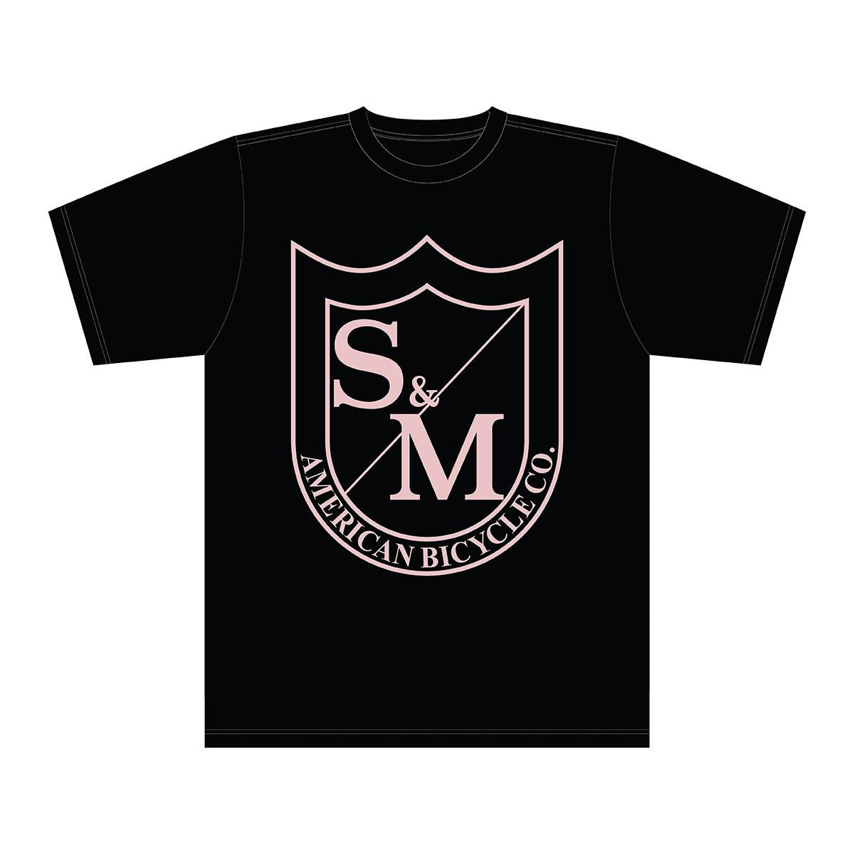 S&M Big Shield T -Shirt - rosa auf Schwarz | Source BMX - US