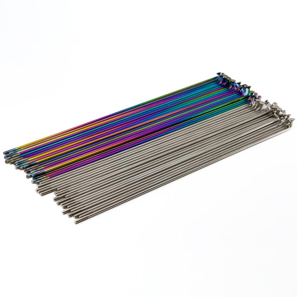Source Stainless Spokes (40 Pack) - Rainbow/Silver