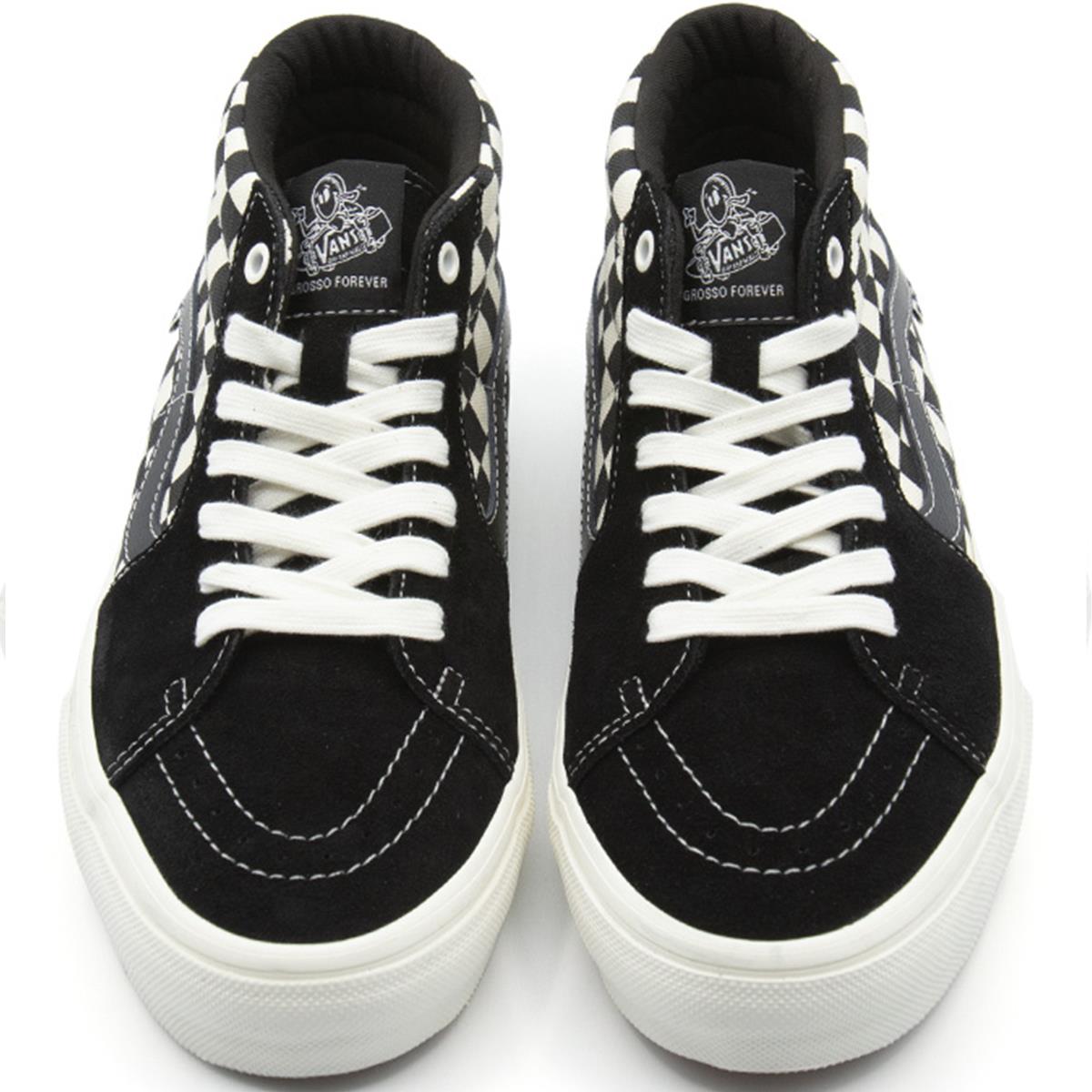 Vans Patinar Mid - tablero de ajedrez Negro/Malvavisco