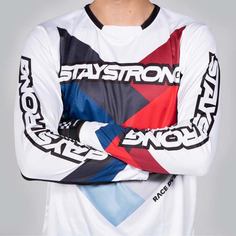 Stay Strong Youth Chevron Race Jersey - White