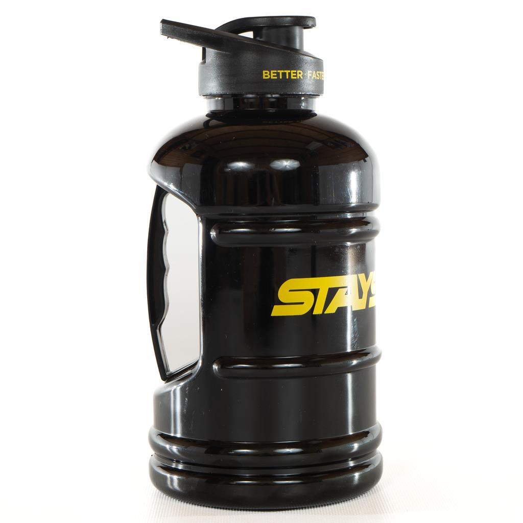 Stay Strong Word Canister Bottle - Black/ Yellow