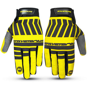 Stay Strong Chev Stripe Gloves - Yellow