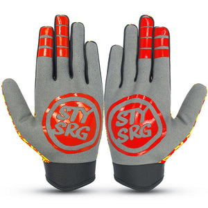Stay Strong Sketch Youth Gloves - Red/Yellow