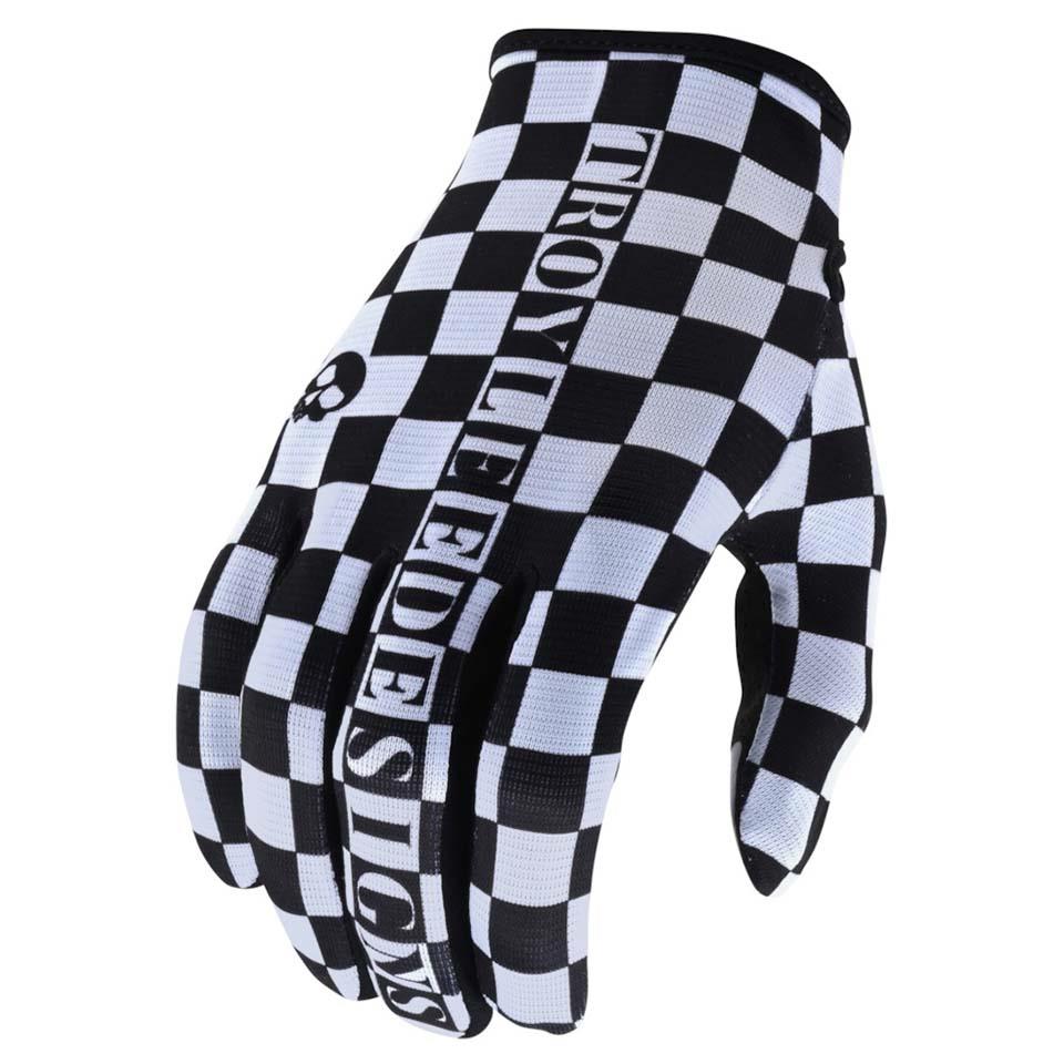 Troy Lee Flowline Race Glove - Checkers Weiß/Schwarz