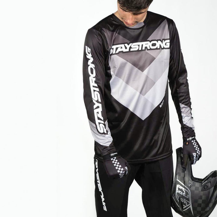 Stay Strong Chevron Race Jersey - Black