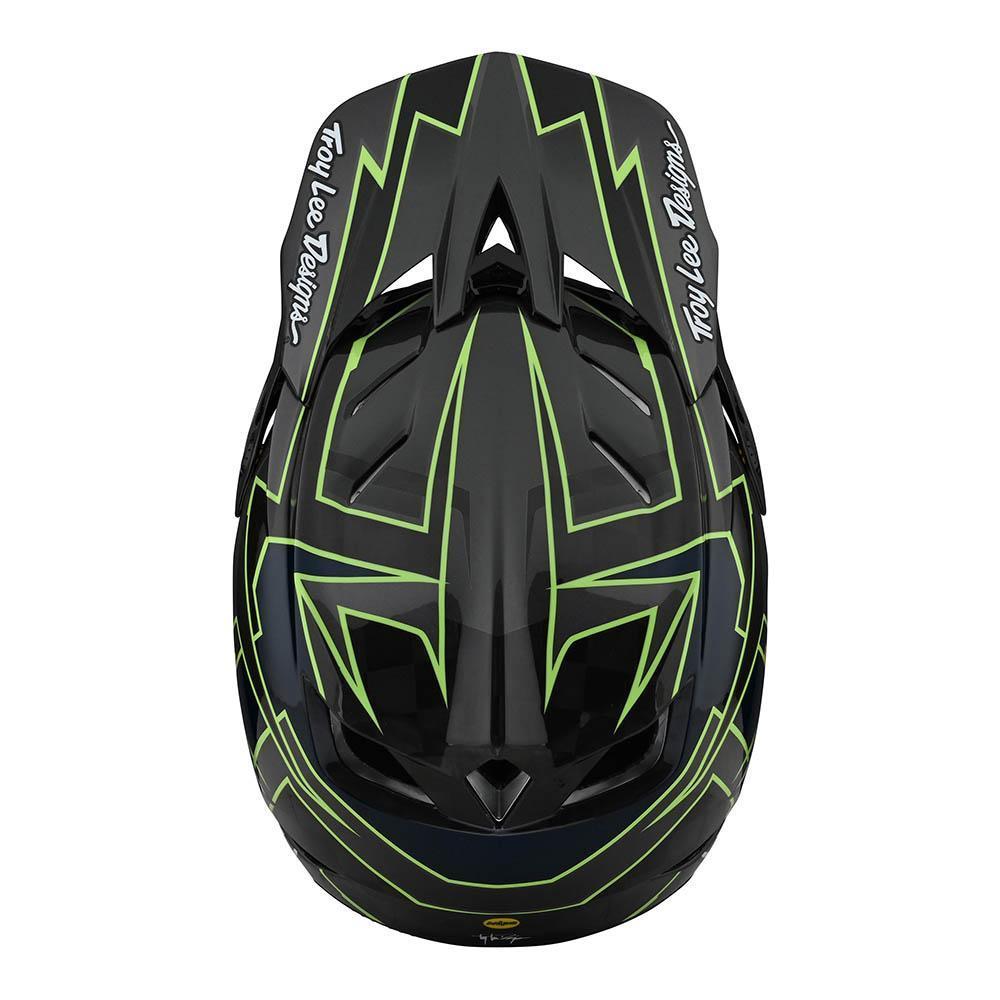 Troy Lee D4 Carbon Rennhelm - Grafik grau/grün