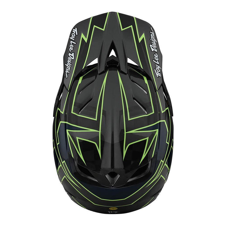 Troy Lee D4 Carbon Rennhelm - Grafik grau/grün