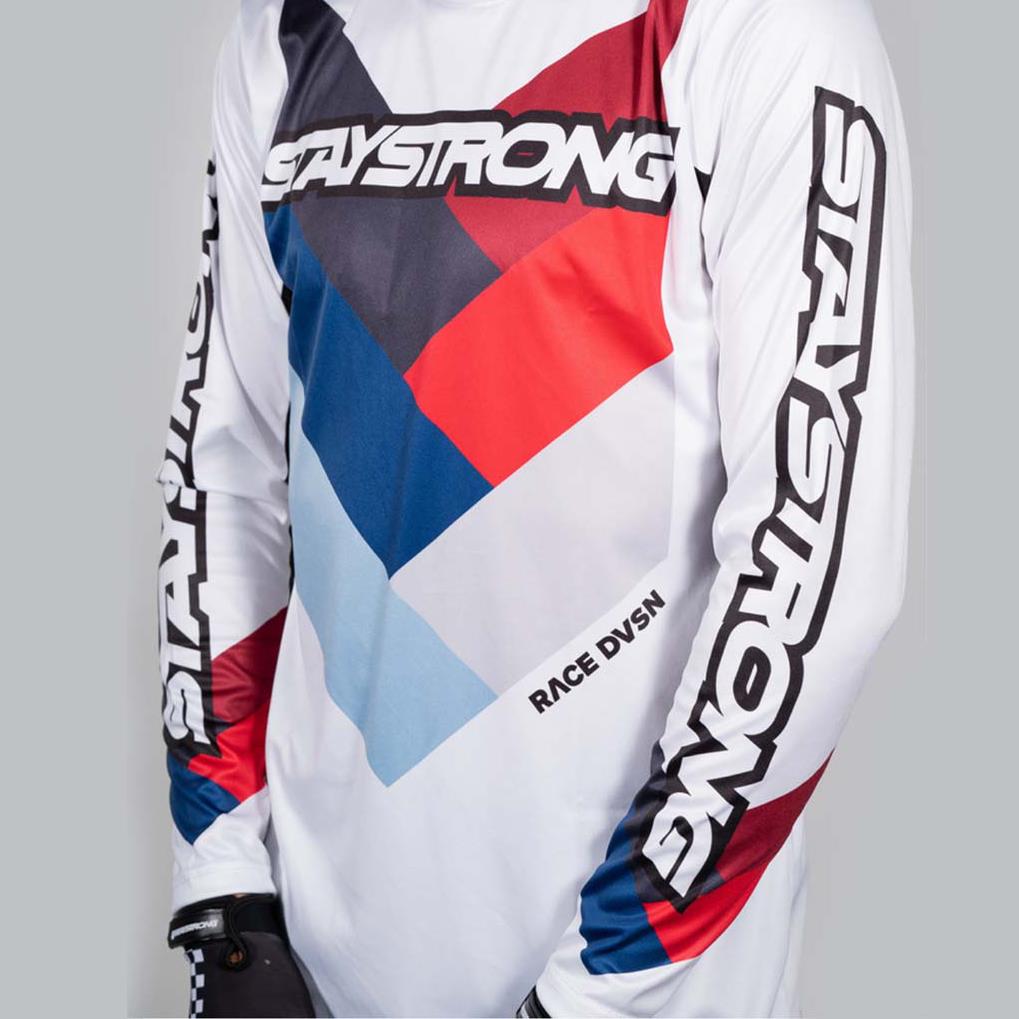 Stay Strong Giovani Chevron Race Jersey - Bianco