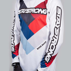 Stay Strong Junior Jersey Chevron Race - White