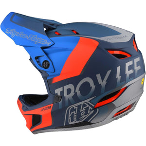 Troy Lee D4 Composite Race Helm - Qualifikationsschiefer/Rot