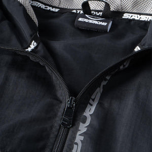Stay Strong Cut Off Vertical Full Zip Jacket - Black/Grey