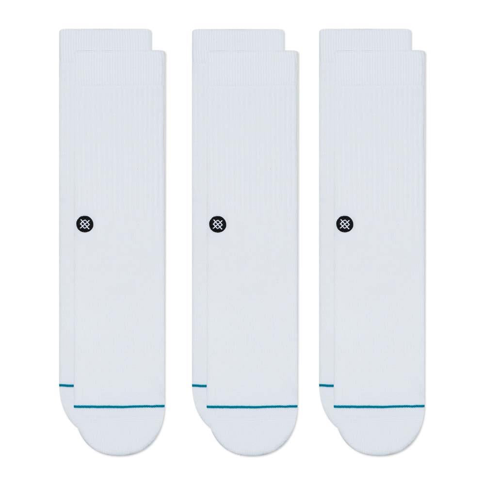 Stance Icon Socks 3 Pack - White/ Large