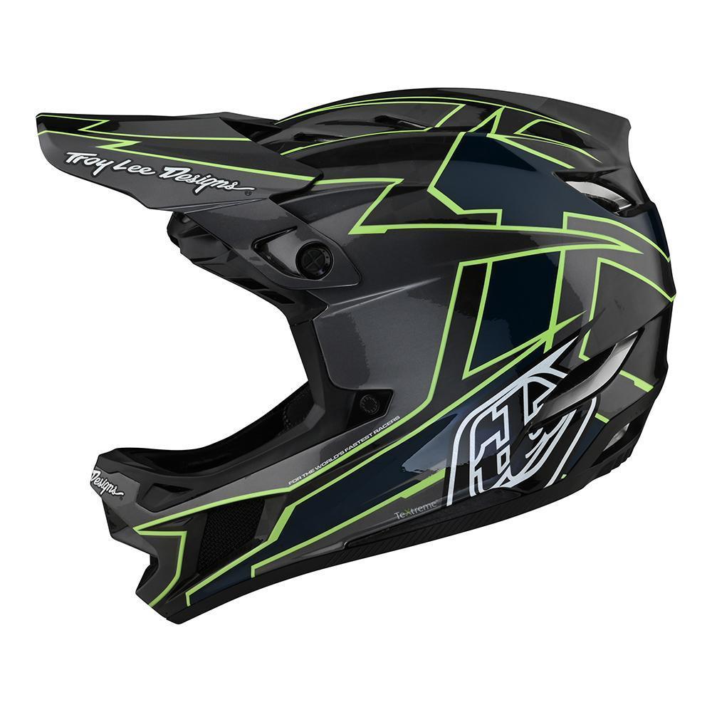 Troy Lee D4 Carbon Rennhelm - Grafik grau/grün