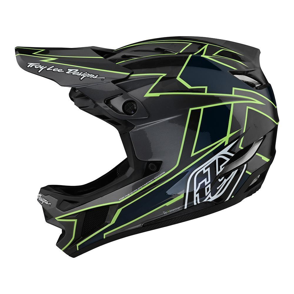 Troy Lee D4 Carbon Race Helmet - Graph Grey/Green