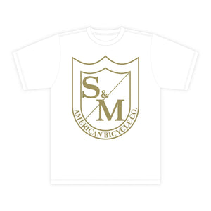 S&M T-shirt Big Shield - Khaki sur blanc