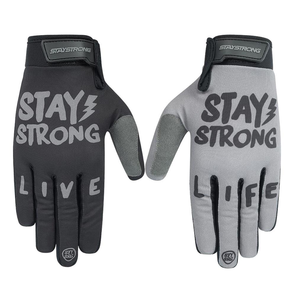 Stay Strong Live Life Gloves - Black/Grey