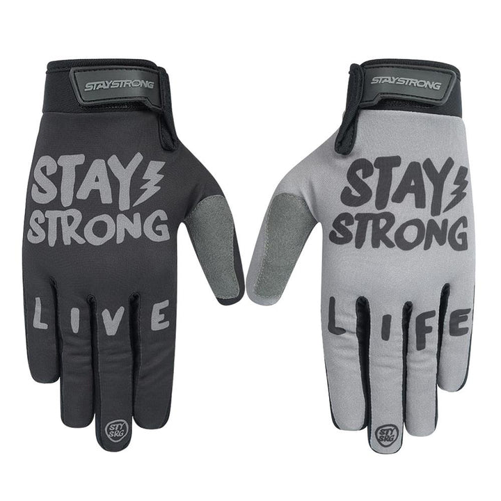 Stay Strong Live Life Gloves - Black/Grey