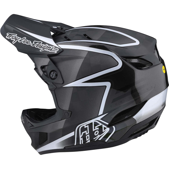 Troy Lee D4 Carbone Casque de course - lignes /Noir/Gris