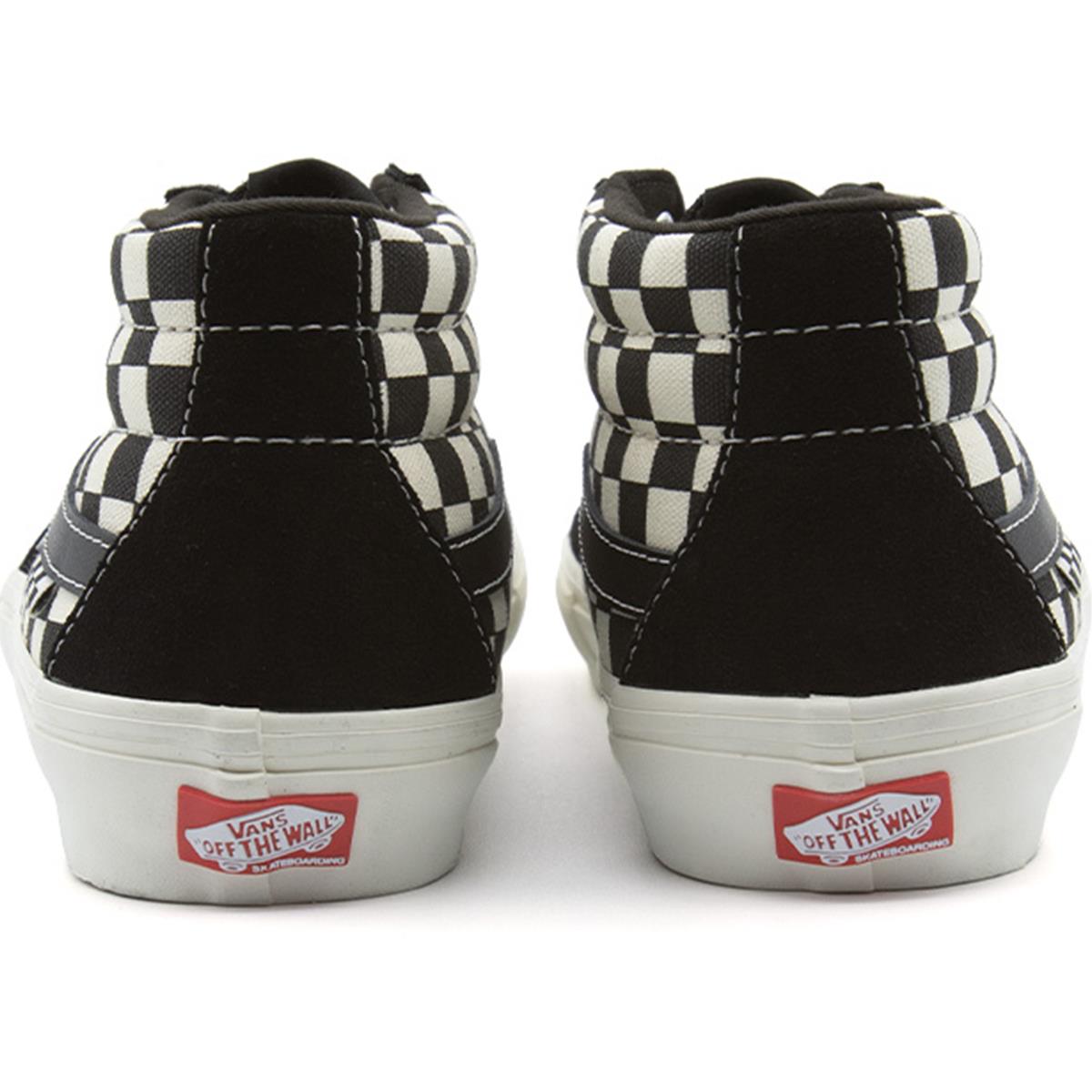 Vans Patinar Mid - tablero de ajedrez Negro/Malvavisco