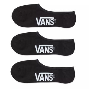 Vans Mens super no show socks - Black with White vans logo