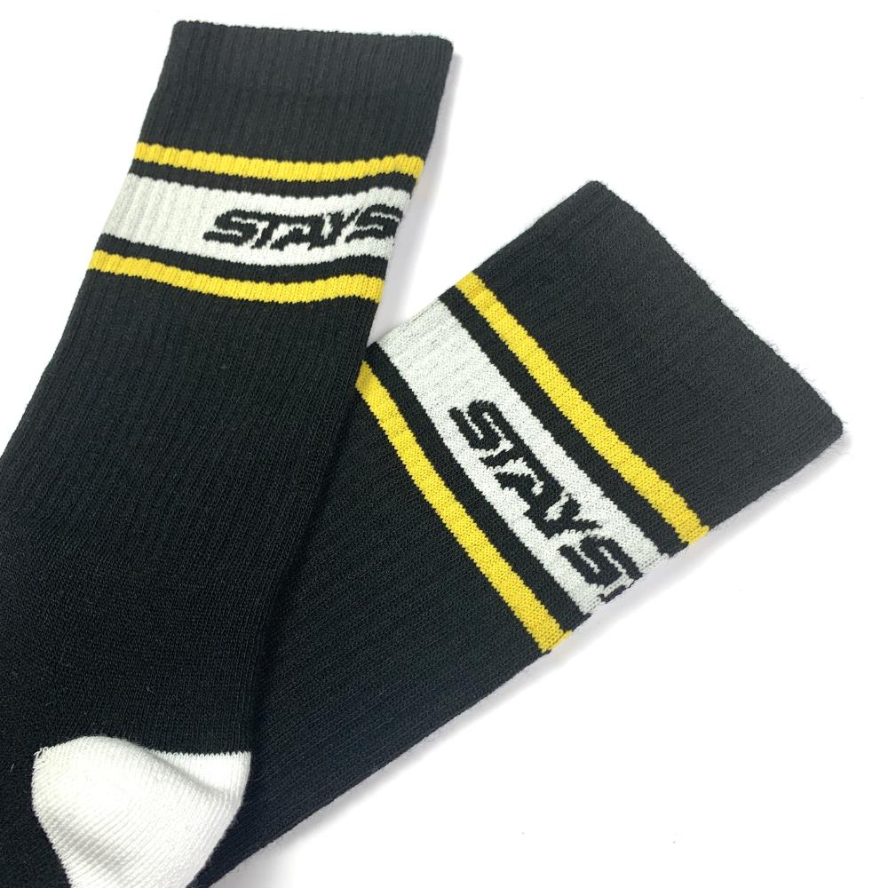 Stay Strong Stripe Socks - Black