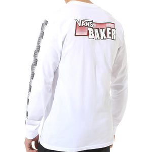 Vans X Baker T-shirt à manches longues à chèque de vitesse - blanc