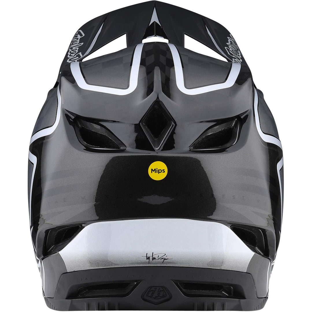 Troy Lee D4 Carbone Casque de course - lignes /Noir/Gris