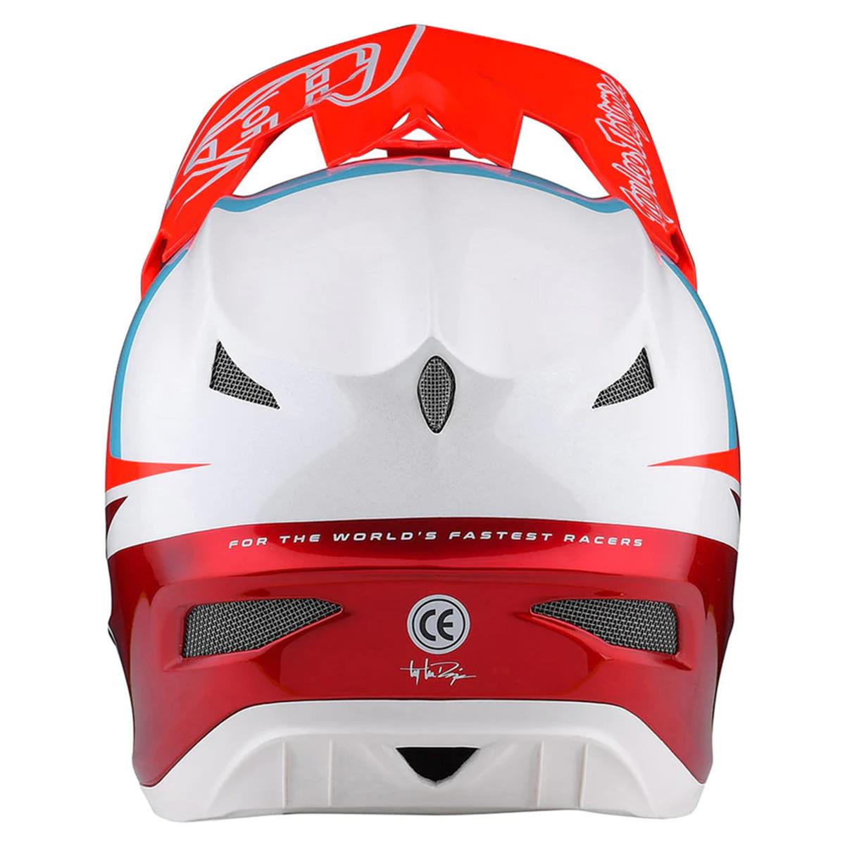 Casque de course à fibres Troy Lee D3 - Inclinaison rouge