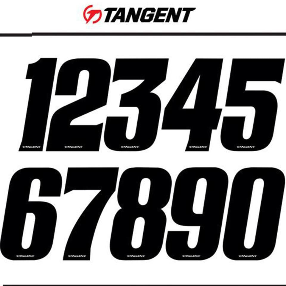 Numéro de plaque latérale de course BMX tangente (Seul) - Noir