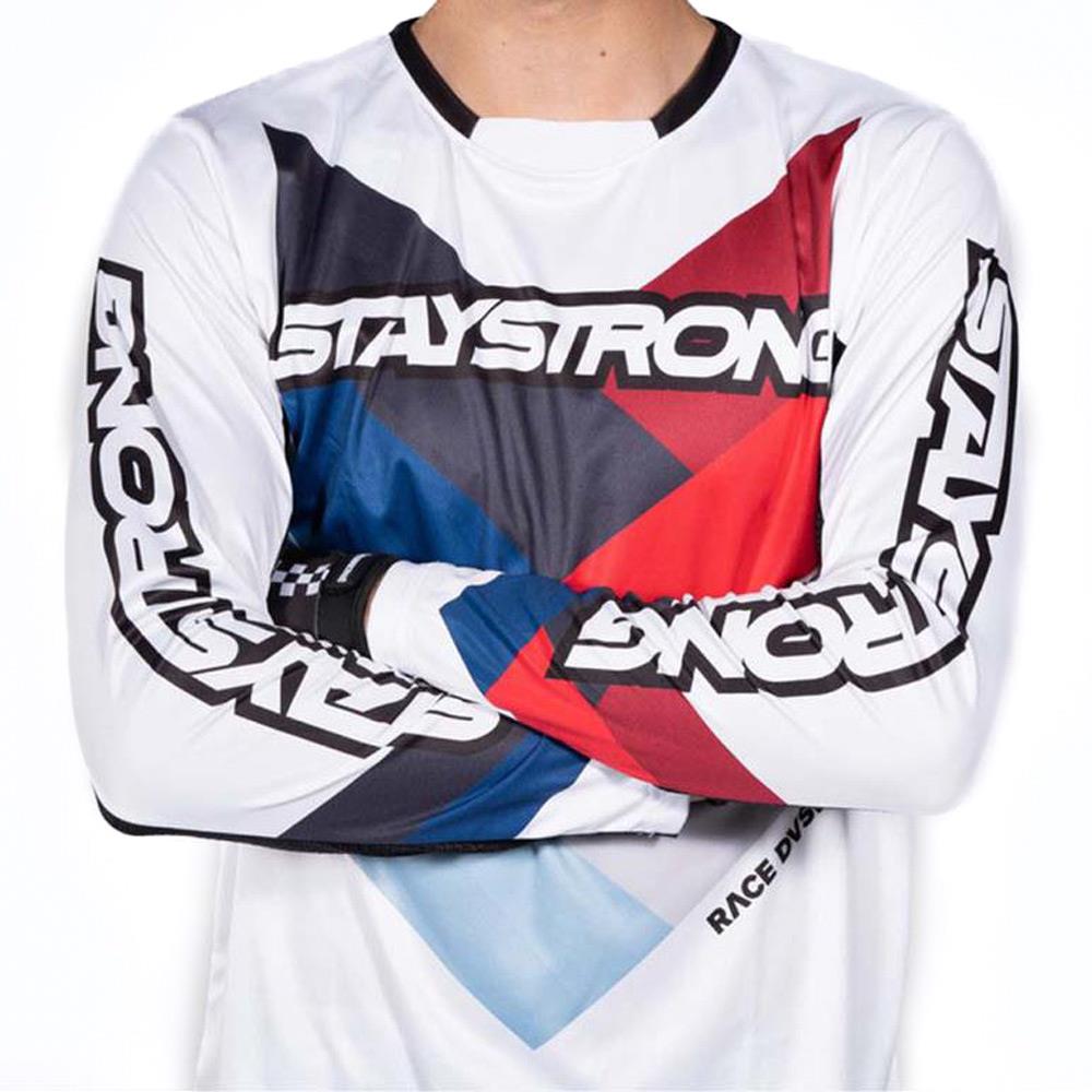 Stay Strong Junior Jersey Chevron Race - White