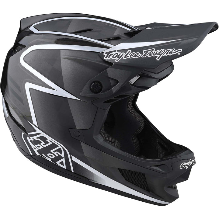 Troy Lee D4 Carbone Casque de course - lignes /Noir/Gris