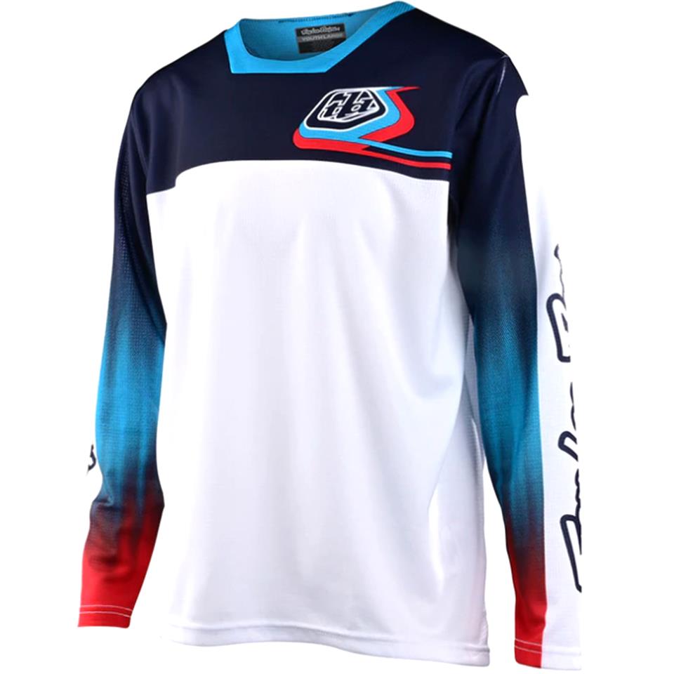 Troy Lee Sprint Giovani Race Jersey - Jet Fuel/White